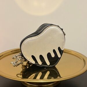 Heart-Shaped Black and White Bag